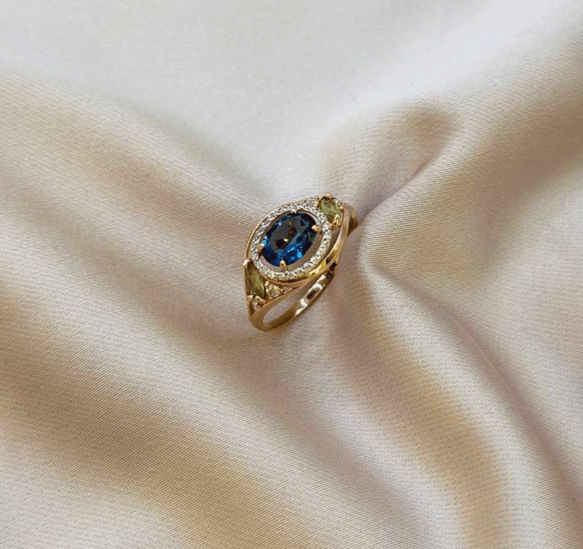 Inel din aur roz cu zircon