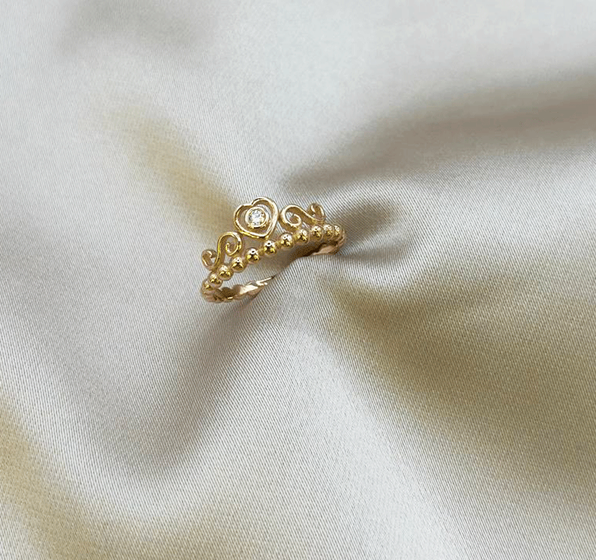 Inel din aur roz cu zircon