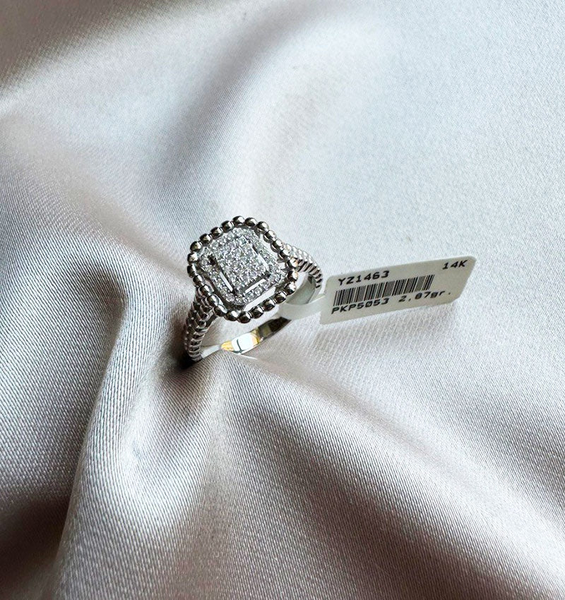 Inel din aur alb cu diamant de 0,13 ct