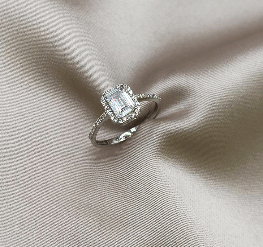 Помолвочное кольцо из Белое золото с цирконом