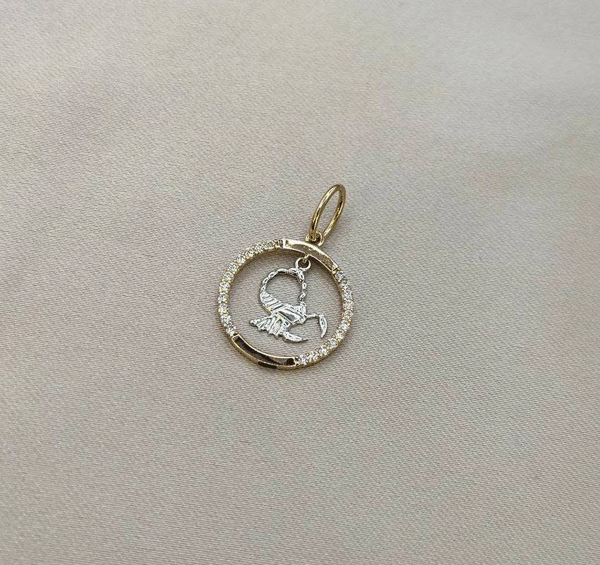 Pendentiv din aur roz cu zircon