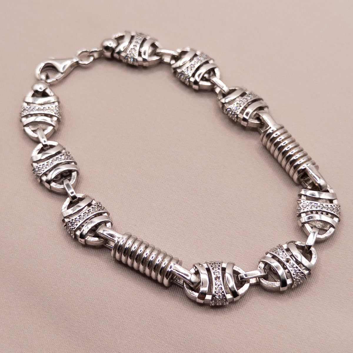 Sterling silver bracelet with cubic zirconia