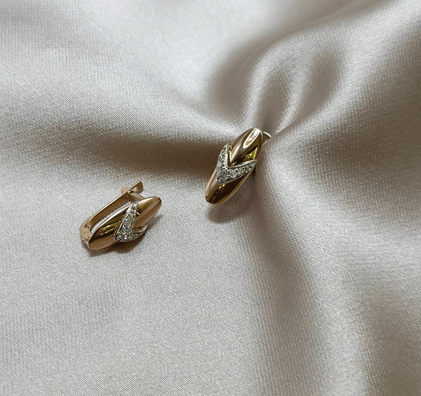 Серьги из розового золота