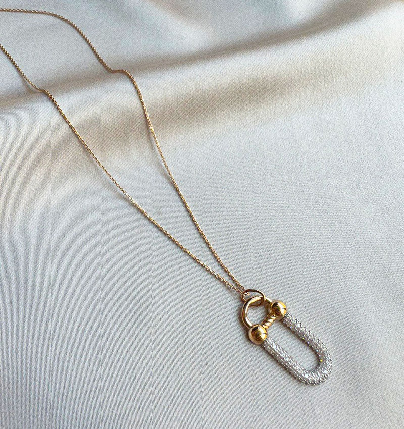 Colier din aur roz cu zirconiu