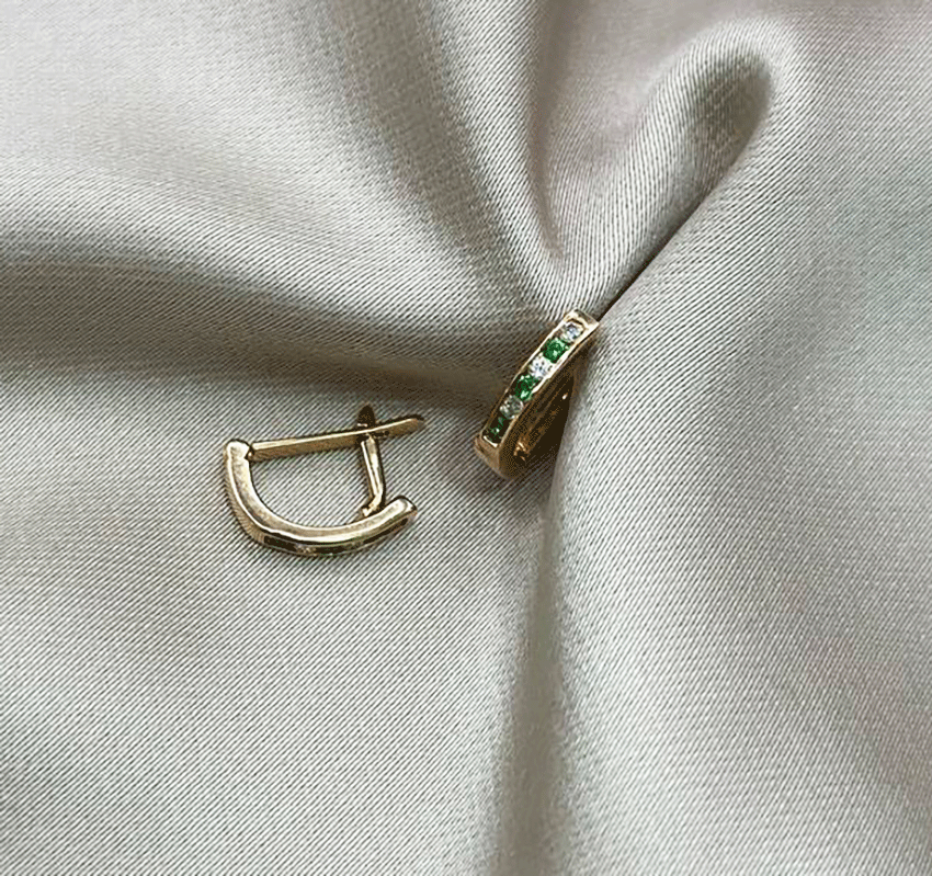 Cercei din aur roz cu zirconiu