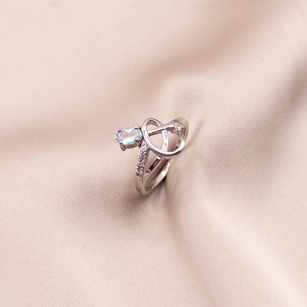 Silver ring with cubic zirconia