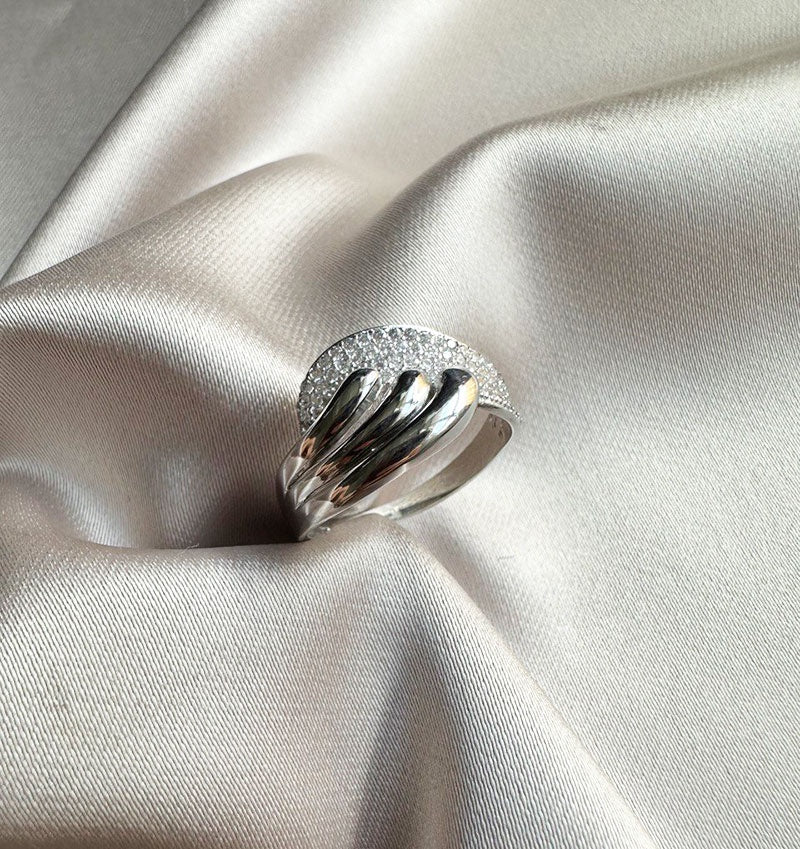 Inel din aur alb cu zirconiu