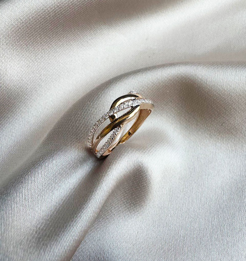 Inel din aur roz cu zirconiu