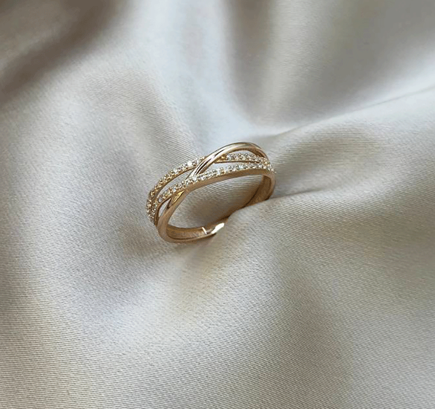 Inel din aur roz cu zircon