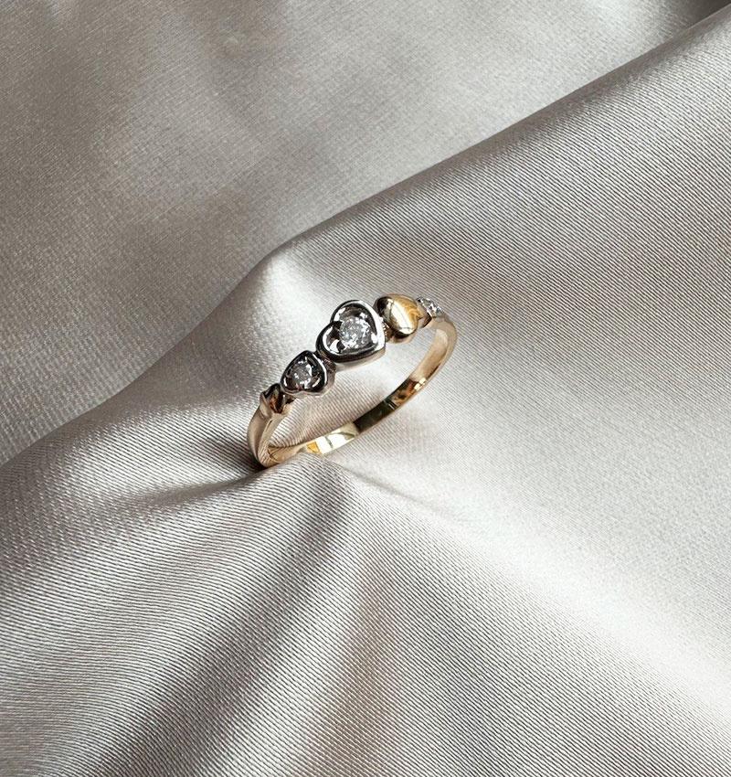 Inel din aur roz cu zircon