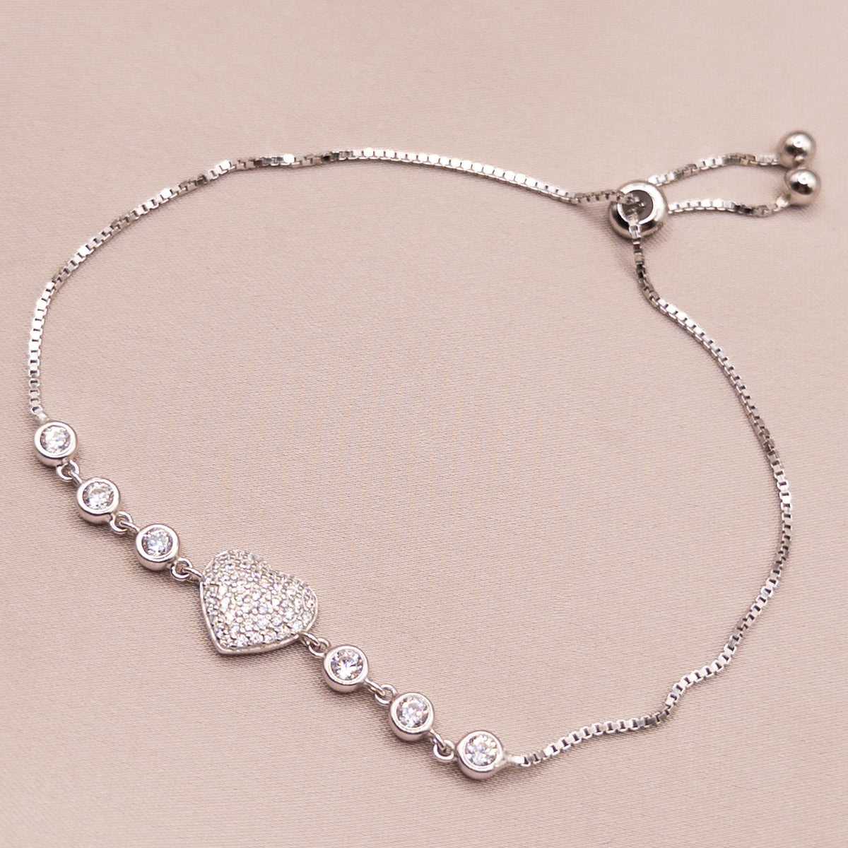 Sterling silver bracelet with cubic zirconia