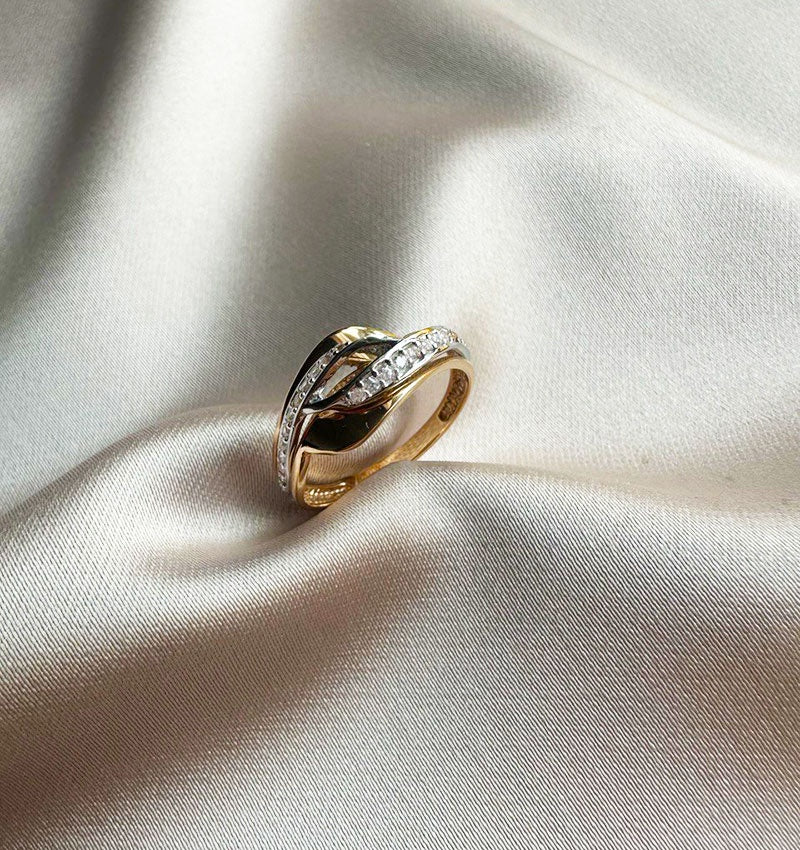 Inel din aur roz cu zirconiu