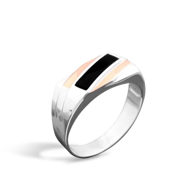 Inel din argint cu inserții aurii și email