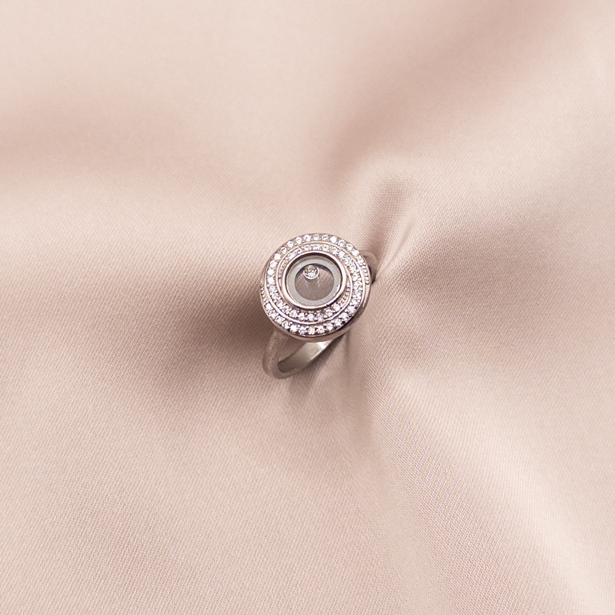 Silver ring with cubic zirconia