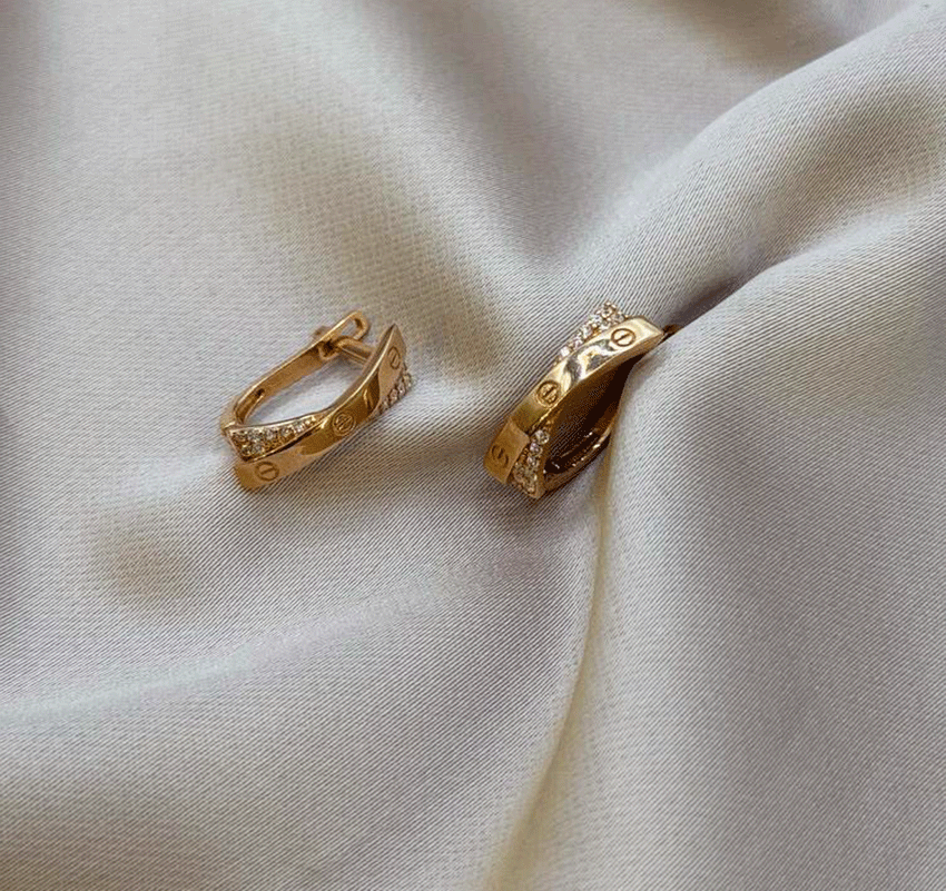 Серьги из розового золота