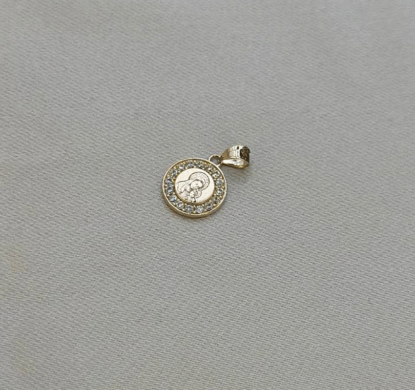 Rose gold icon with zircon