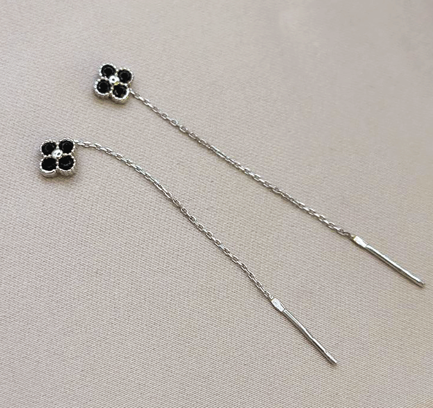 Серьги из белого золота с цирконом