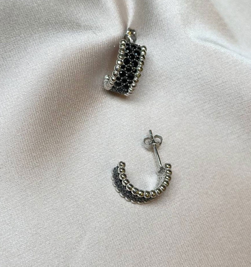 Серьги из серебра с ониксом