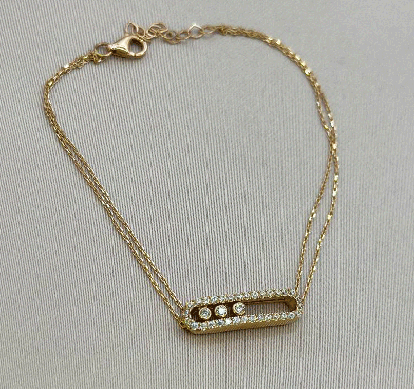 Brățară din aur roz cu zirconiu