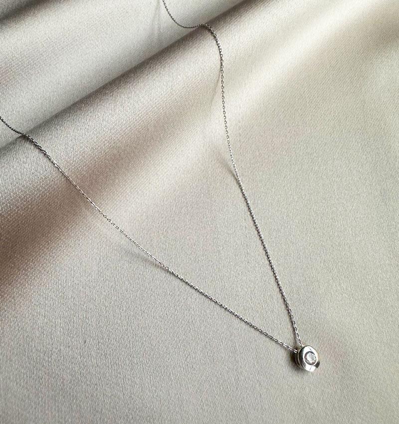 Colier din aur alb cu zirconiu