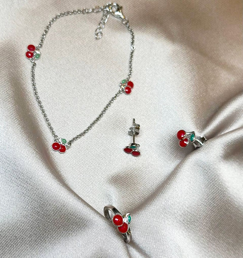 Set de argint cu email