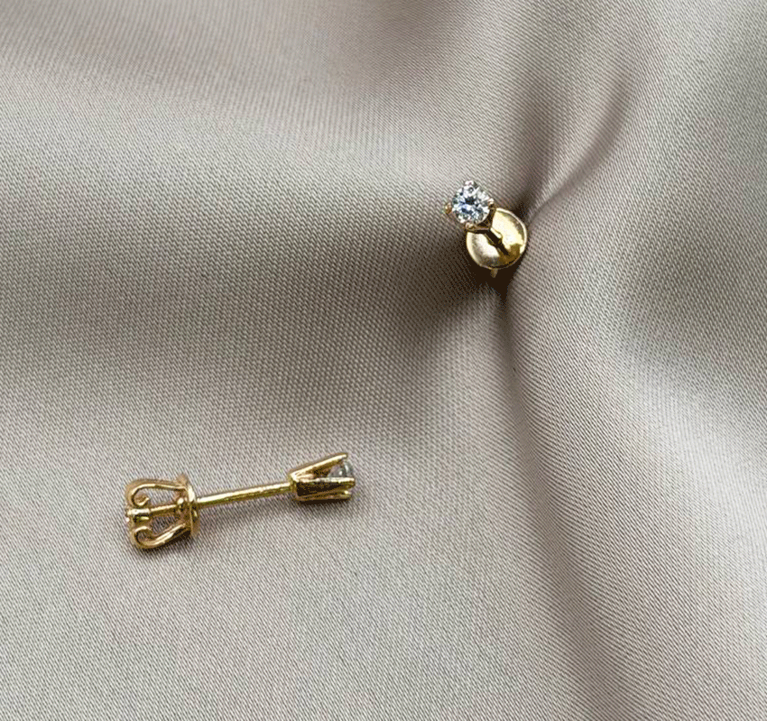 Серьги из розового золота с цирконом