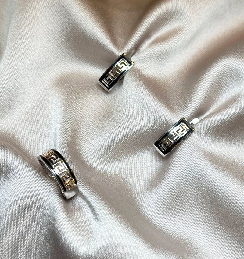 Сет из серебра с золотыми вставками с ониксом