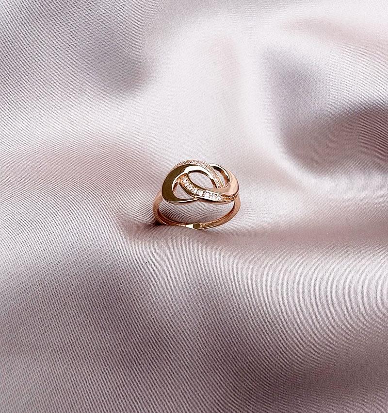 Inel din aur roz cu zirconiu