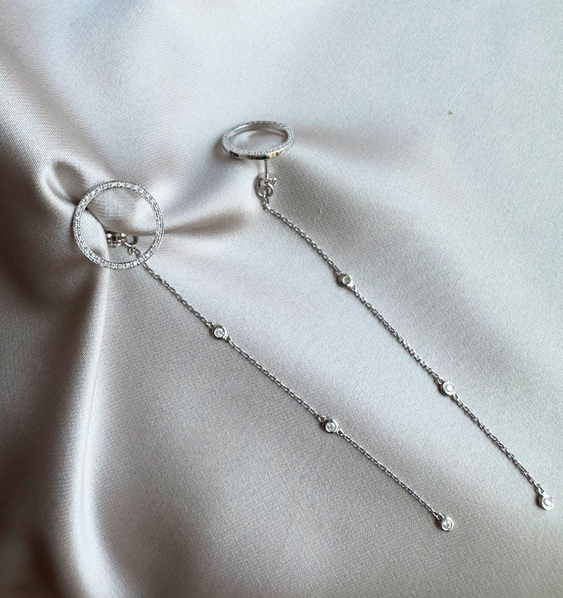 Серьги из белого золота с бриллиантом 0.34ct