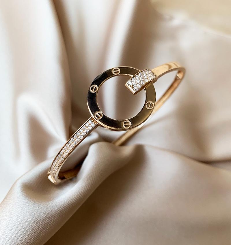 Brățară din aur roz cu zirconiu