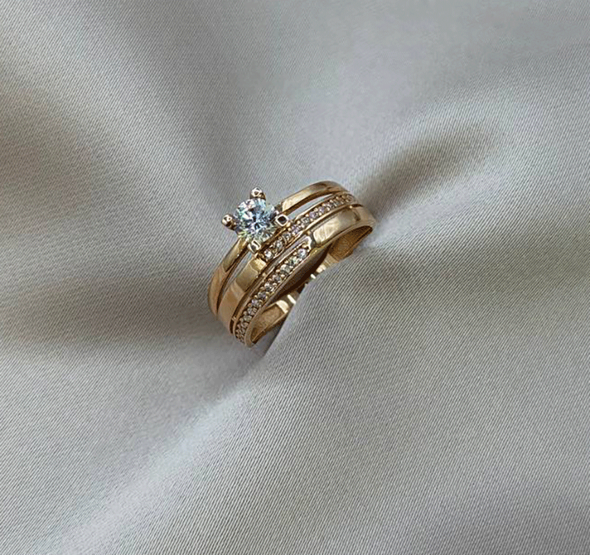 Помолвочное кольцо из розового золота