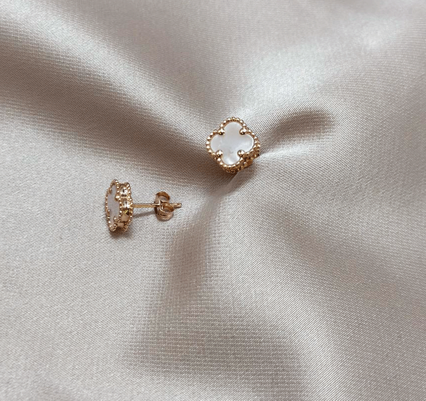 Rose gold mother-of-pearl earrings