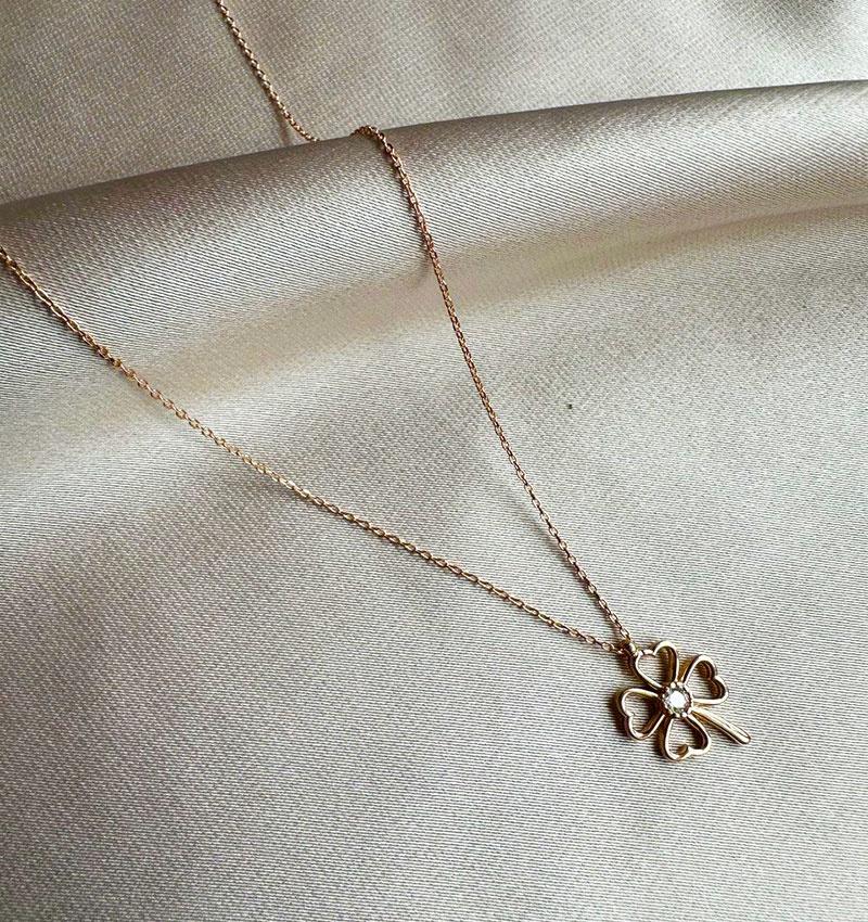 Colier din aur roz cu zirconiu