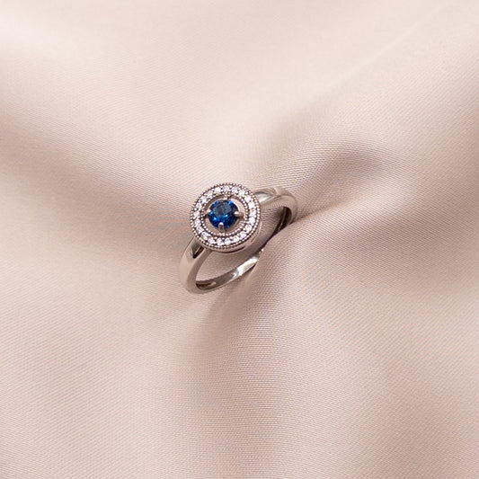 Silver ring with cubic zirconia