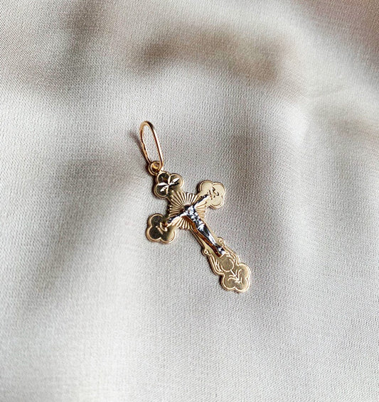 Крестик из розового золота
