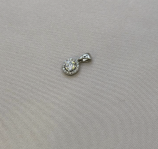 Подвеска из белого золота с цирконом