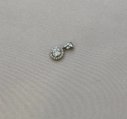 Подвеска из белого золота с цирконом