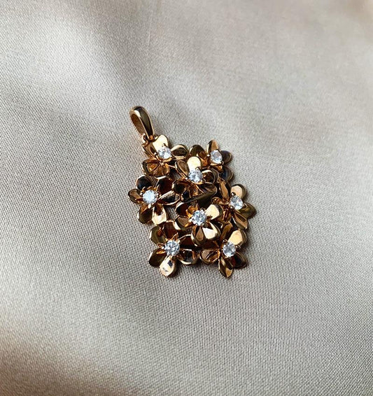 Pandantiv din aur roz cu zirconiu