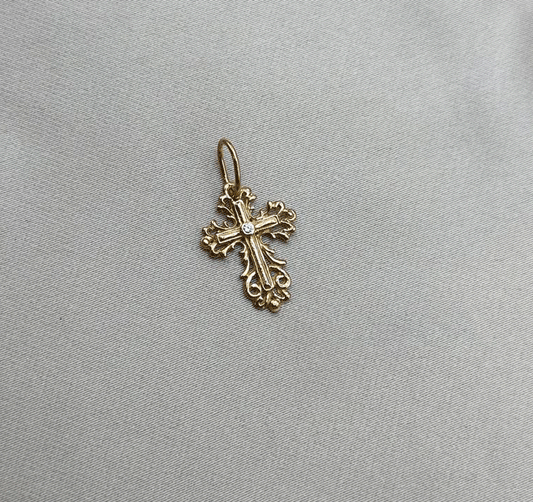 Крестик из розового золота