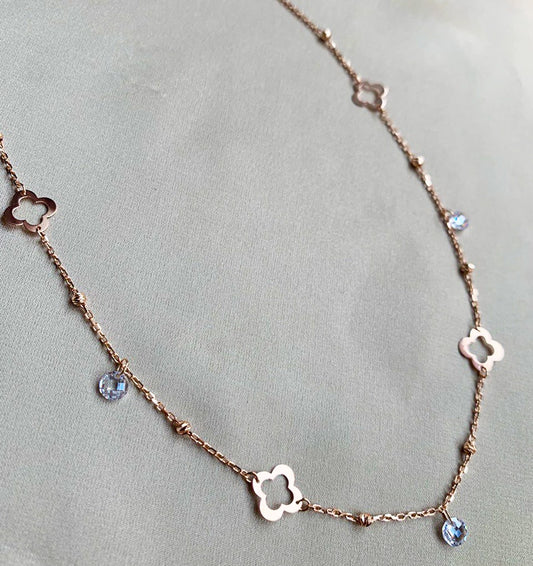 Colier din aur roz cu zirconiu