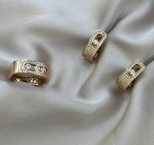 Rose gold set with zircon