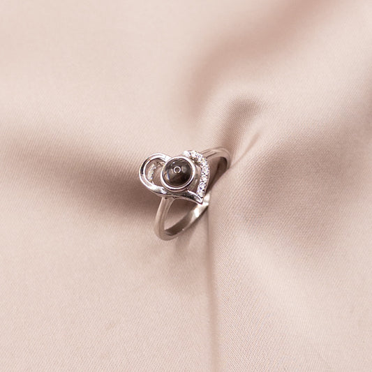 Silver ring with cubic zirconia