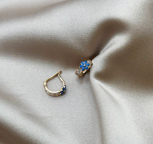 Cercei din aur roz cu zircon