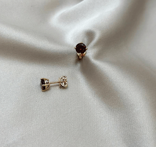 Cercei din aur roz cu zircon