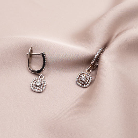 Серьги из серебра с цирконом