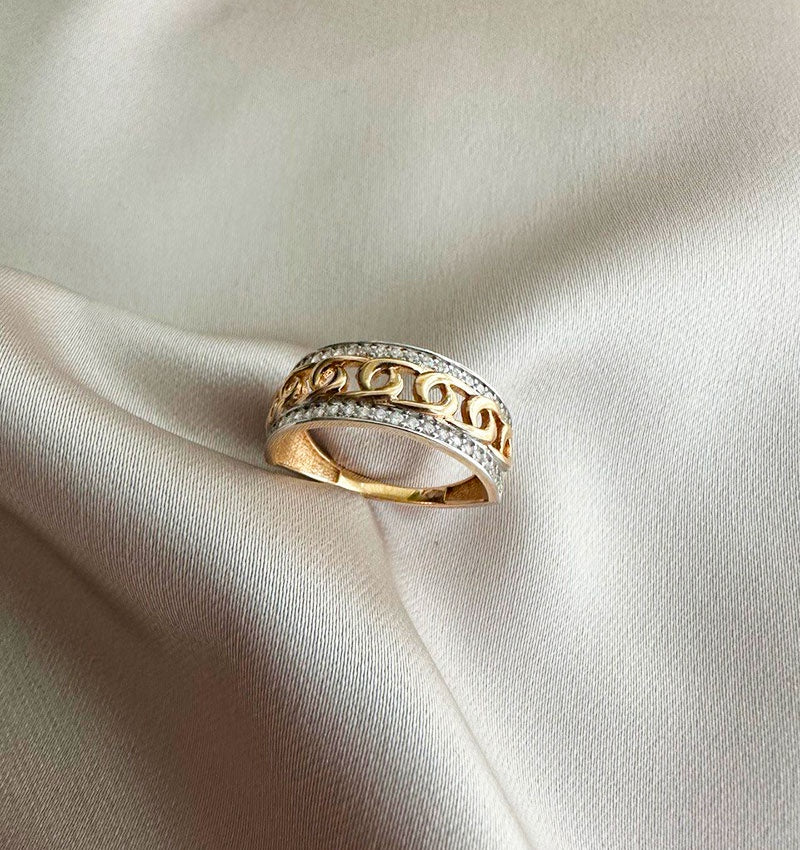 Inel din aur roz cu zirconiu