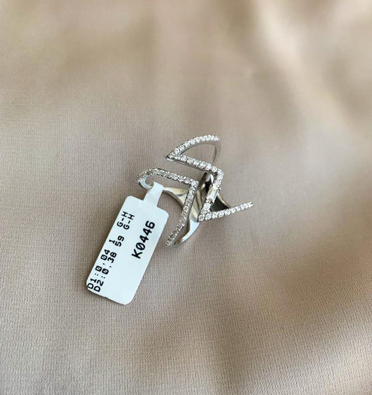 Inel din aur alb cu diamant de 0,42 ct