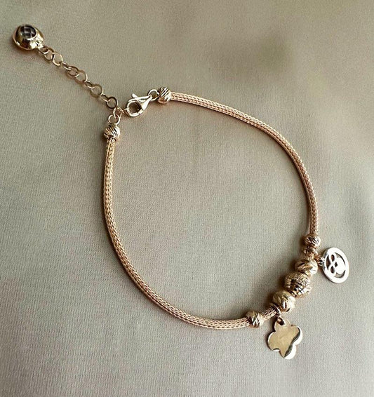 Rose gold bracelet with zircon