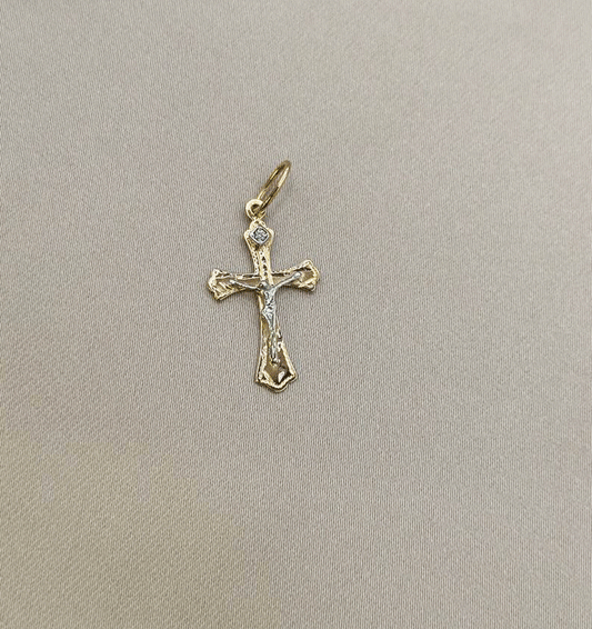 Крестик из розового золота