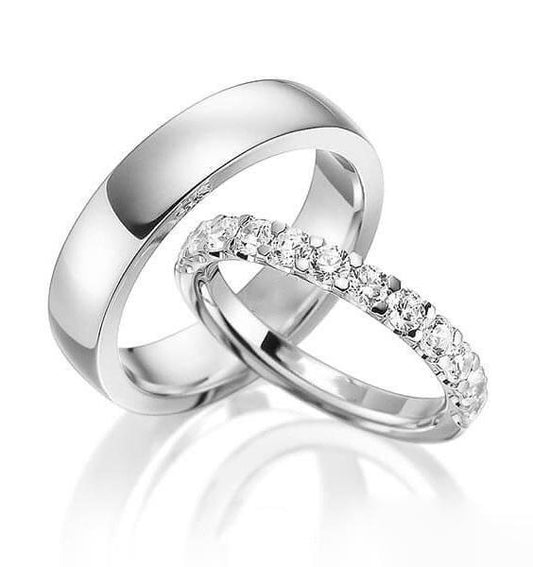 Wedding rings made of White gold|Rose gold|Yellow gold with zircon